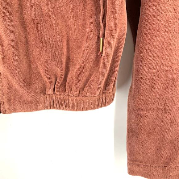 Young Fabulous & Broke Velour Hoodie Zip Sweatshirt Rust Medium NWOT - Picture 6 of 7